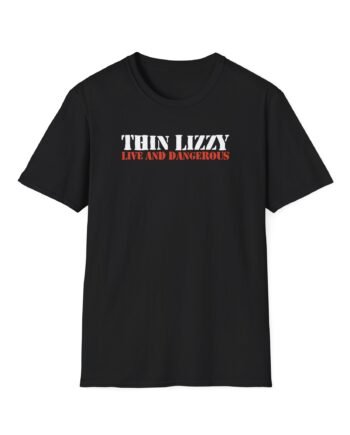 Thin Lizzy Live and Dangerous Distressed Logo Unisex Softstyle T-Shirt