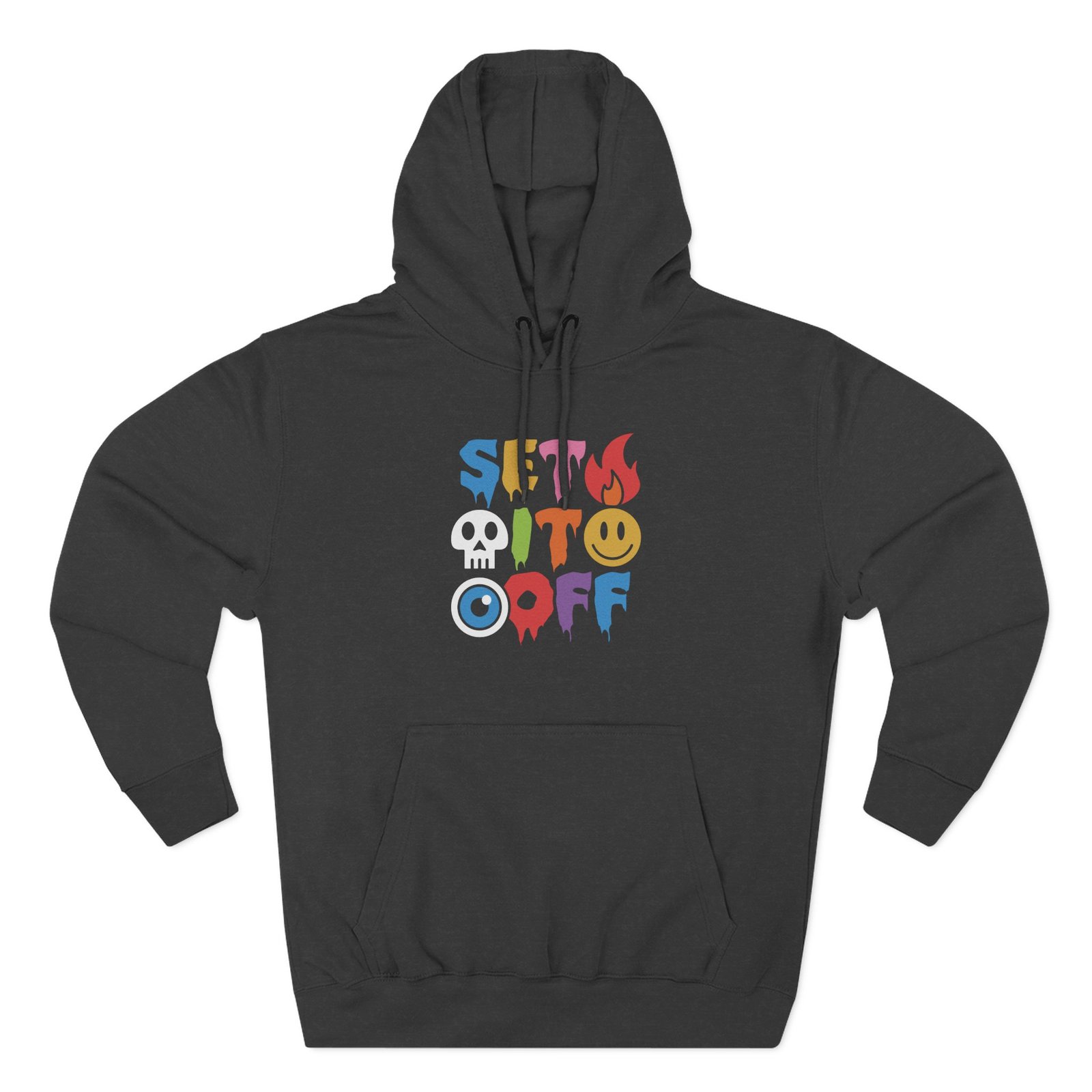 Set It Off Elsewhere Emojis Three-Panel Fleece Hoodie