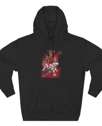Hazbin Hotel Characters Three-Panel Fleece Hoodie