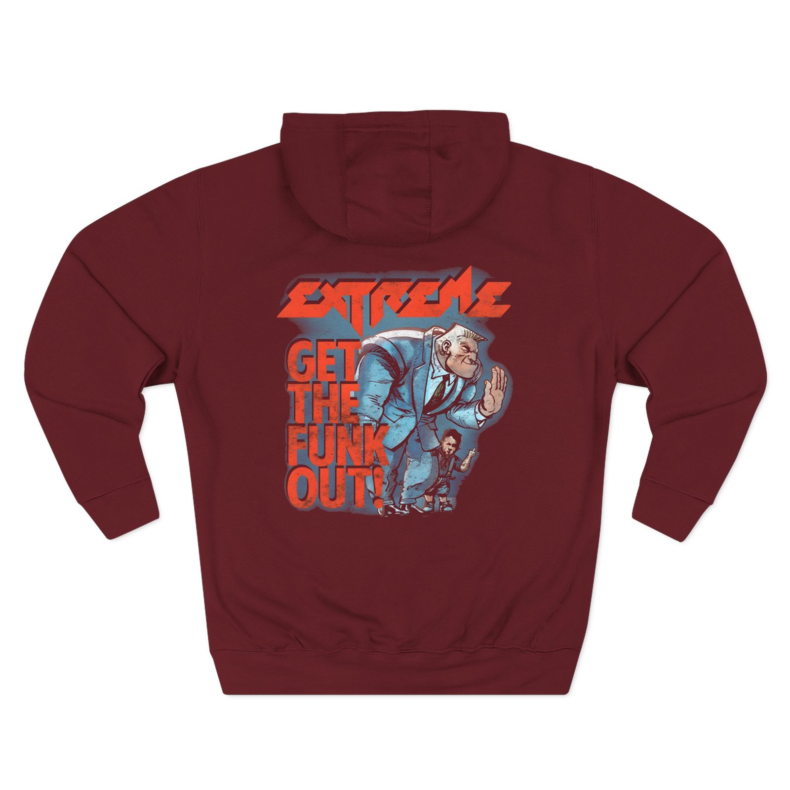Extreme 90s Get the Funk Out Rock Band Three-Panel Fleece Hoodie