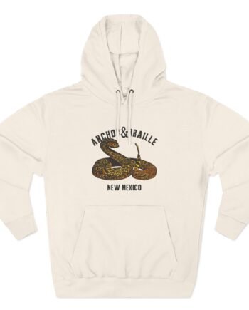 Anchor and Braille Rattle Snake Three-Panel Fleece Hoodie