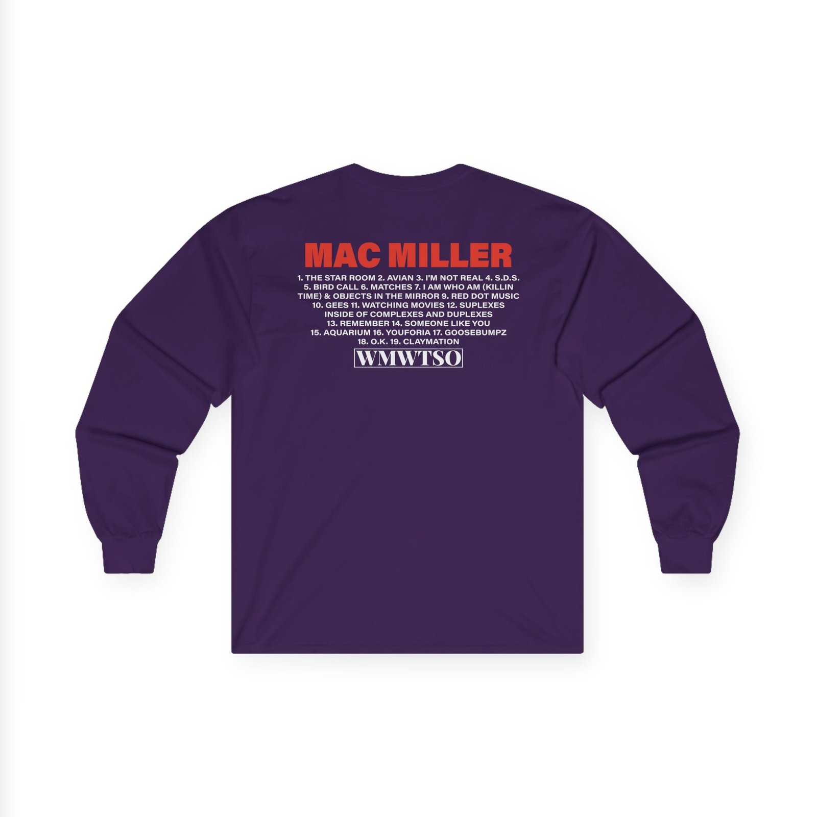 Mac Miller Wmwtso Track List Unisex Ultra Cotton Long Sleeve Tee