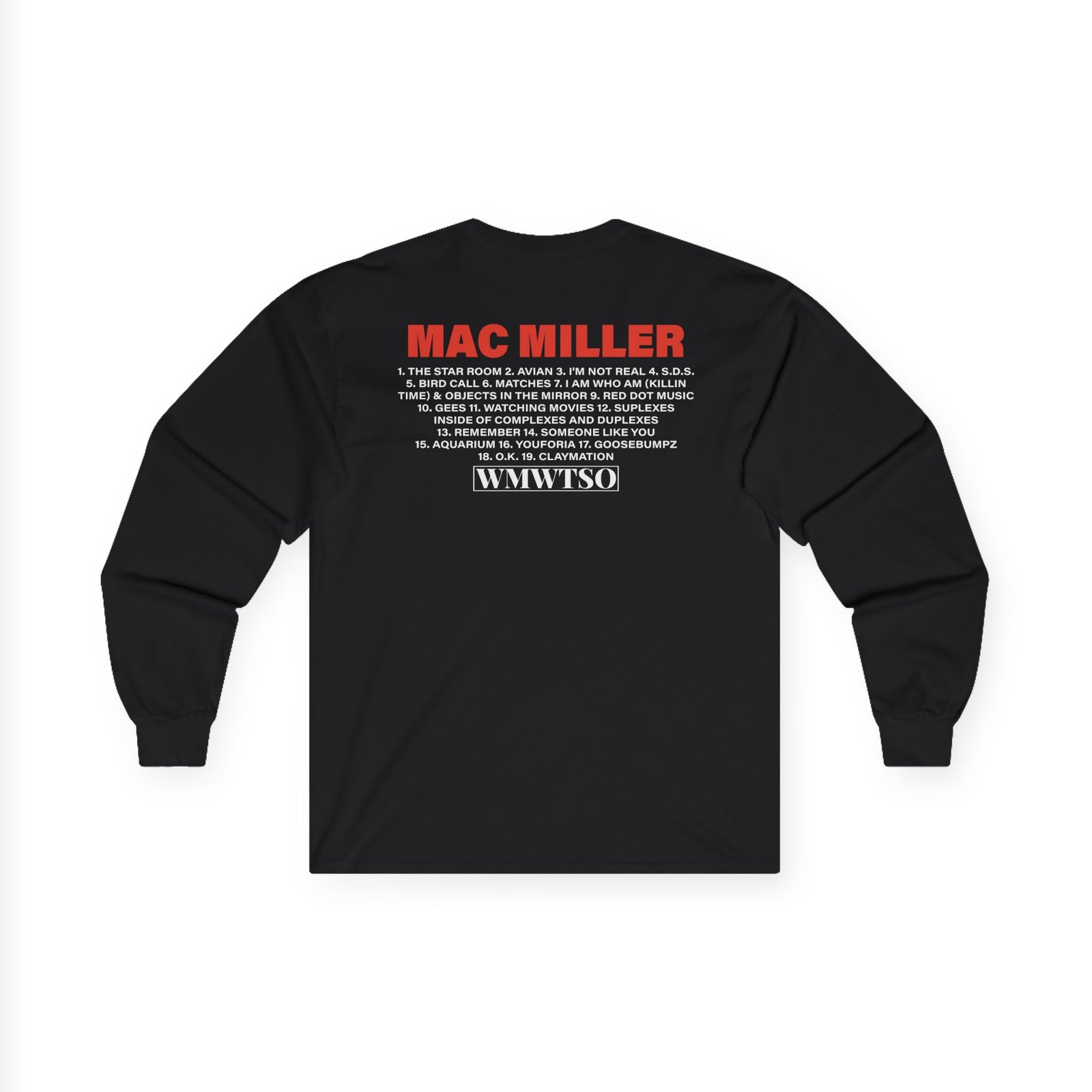 Mac Miller Wmwtso Track List Unisex Ultra Cotton Long Sleeve Tee
