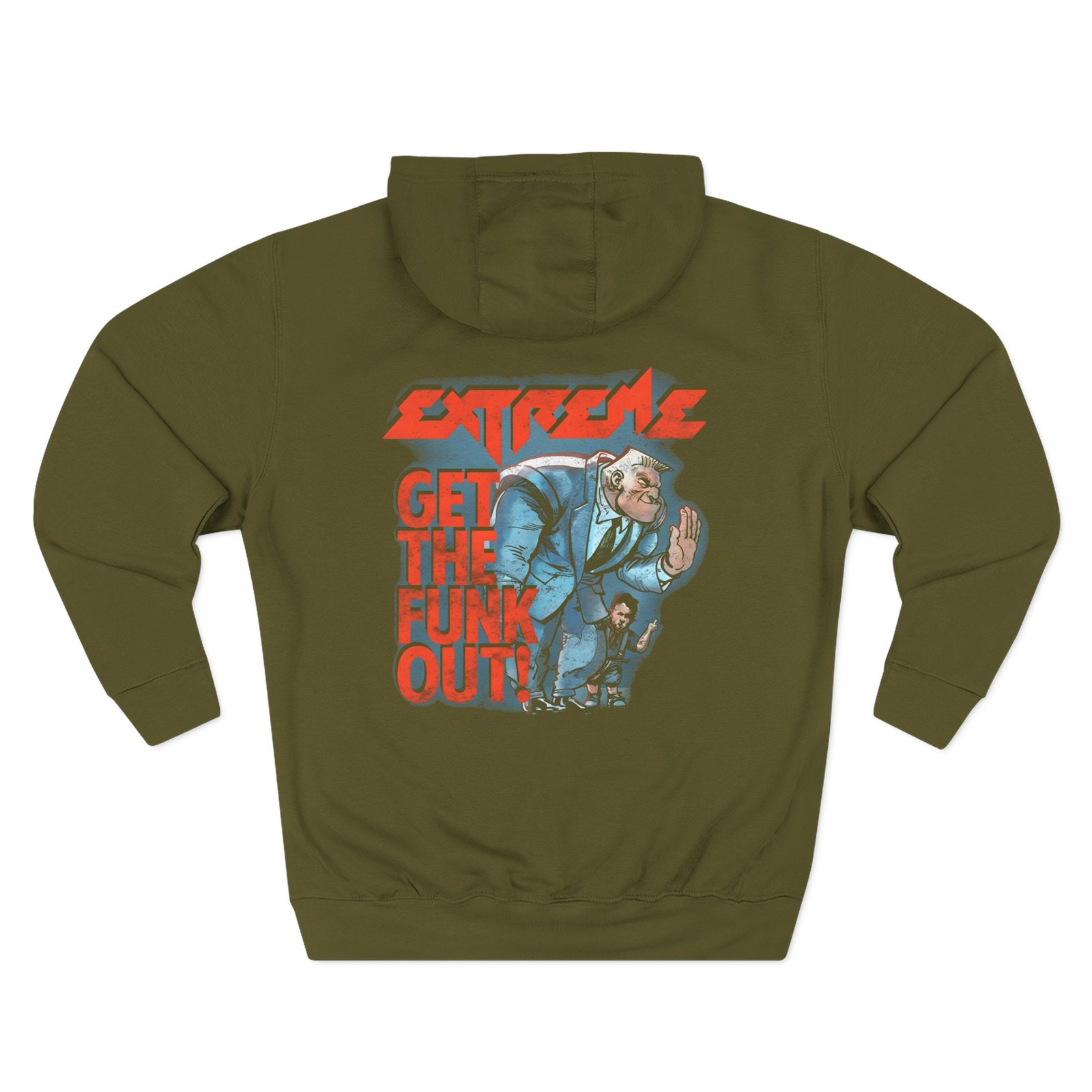 Extreme 90s Get the Funk Out Rock Band Three-Panel Fleece Hoodie