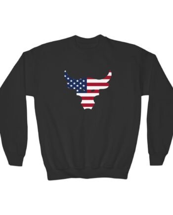 Youth Dwayne Johnson Project Rock Freedom Bull Crewneck Sweatshirt