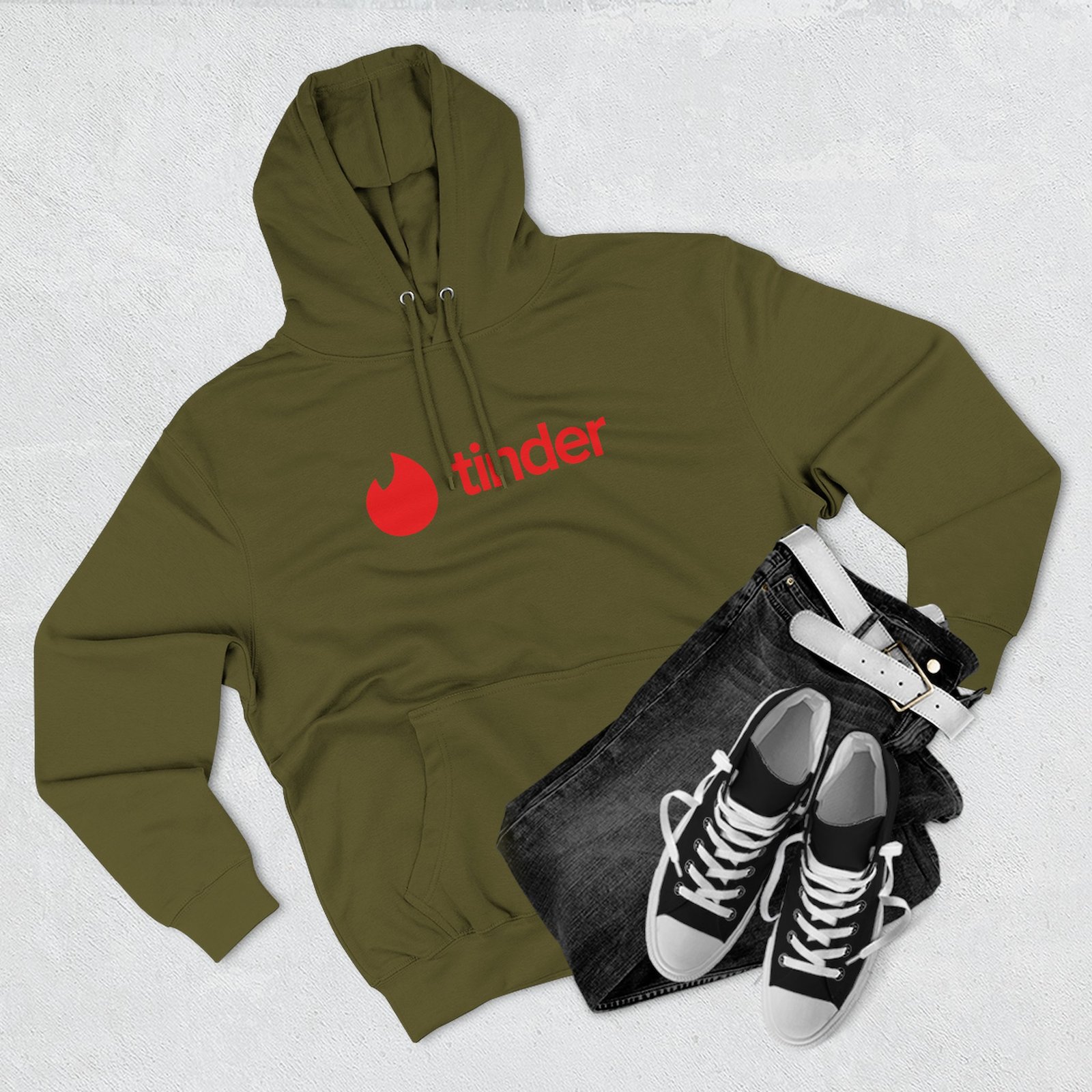 Red Handed Tinder Three-panel Fleece Hoodie