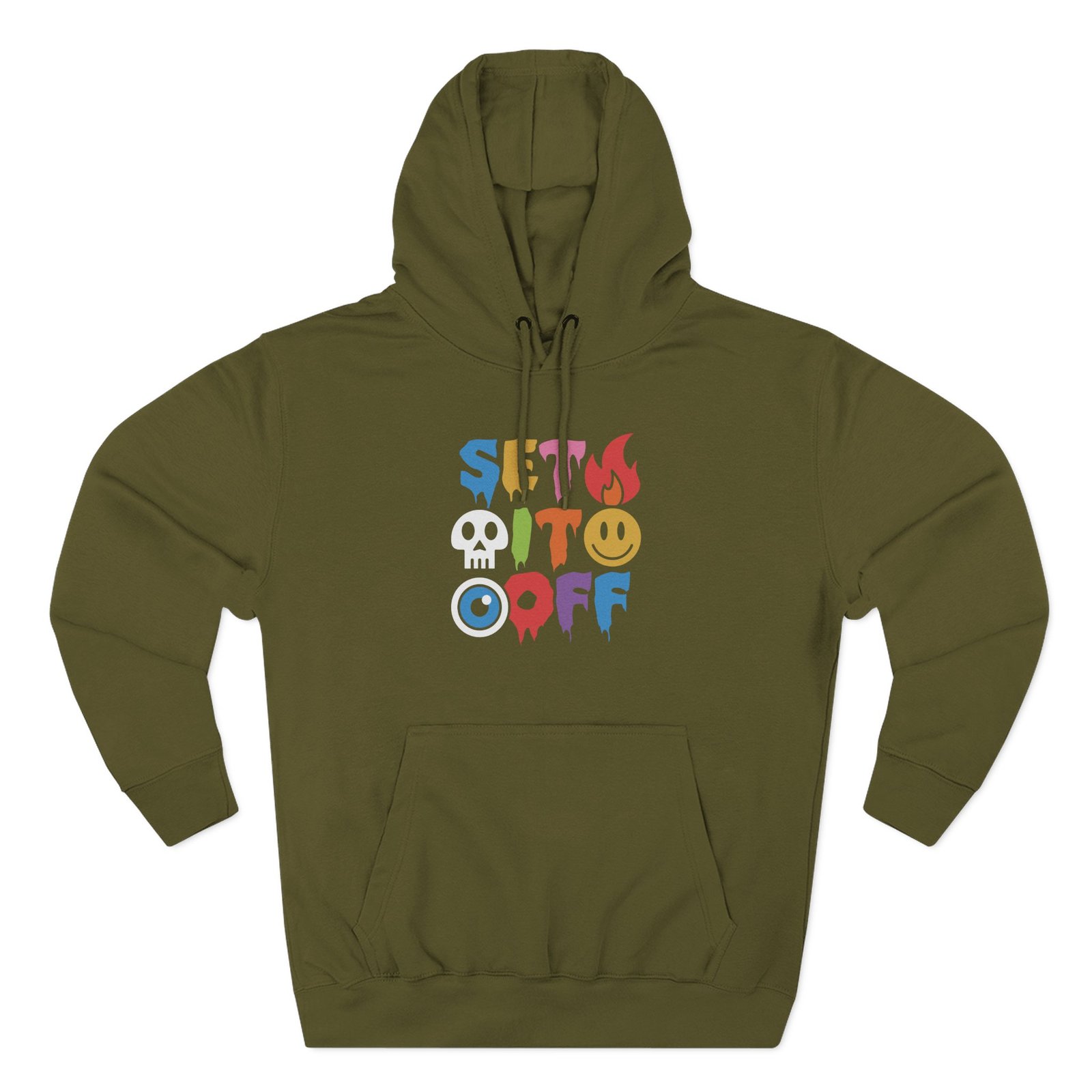 Set It Off Elsewhere Emojis Three-Panel Fleece Hoodie
