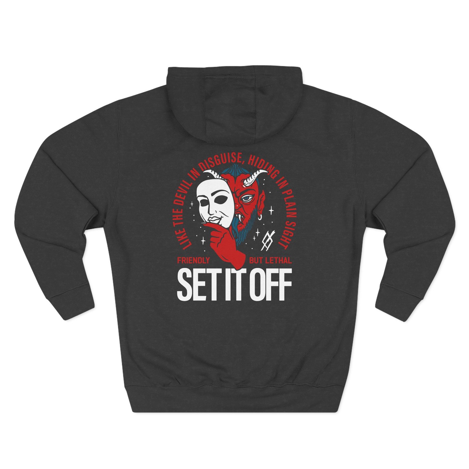 Set It Off Devil Mask Three-Panel Fleece Hoodie