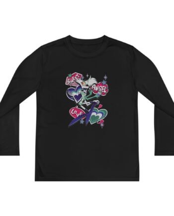Youth Hazbin Hotel Sweet Angel Love Angel Dust Long Sleeve Competitor Tee