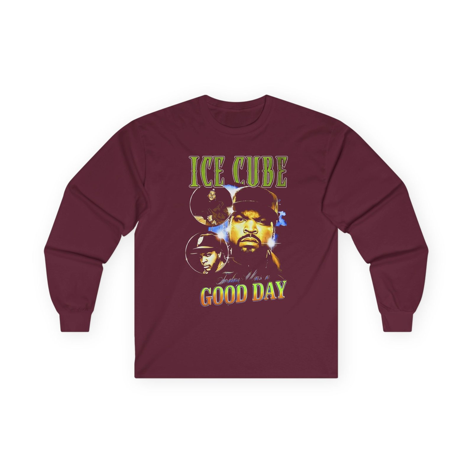 Ice Cube Good Day Photo Collage Unisex Ultra Cotton Long Sleeve Tee
