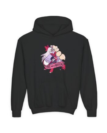 Youth Hazbin Hotel Charlie & Vaggie Heavy Blend Hooded Sweatshirt