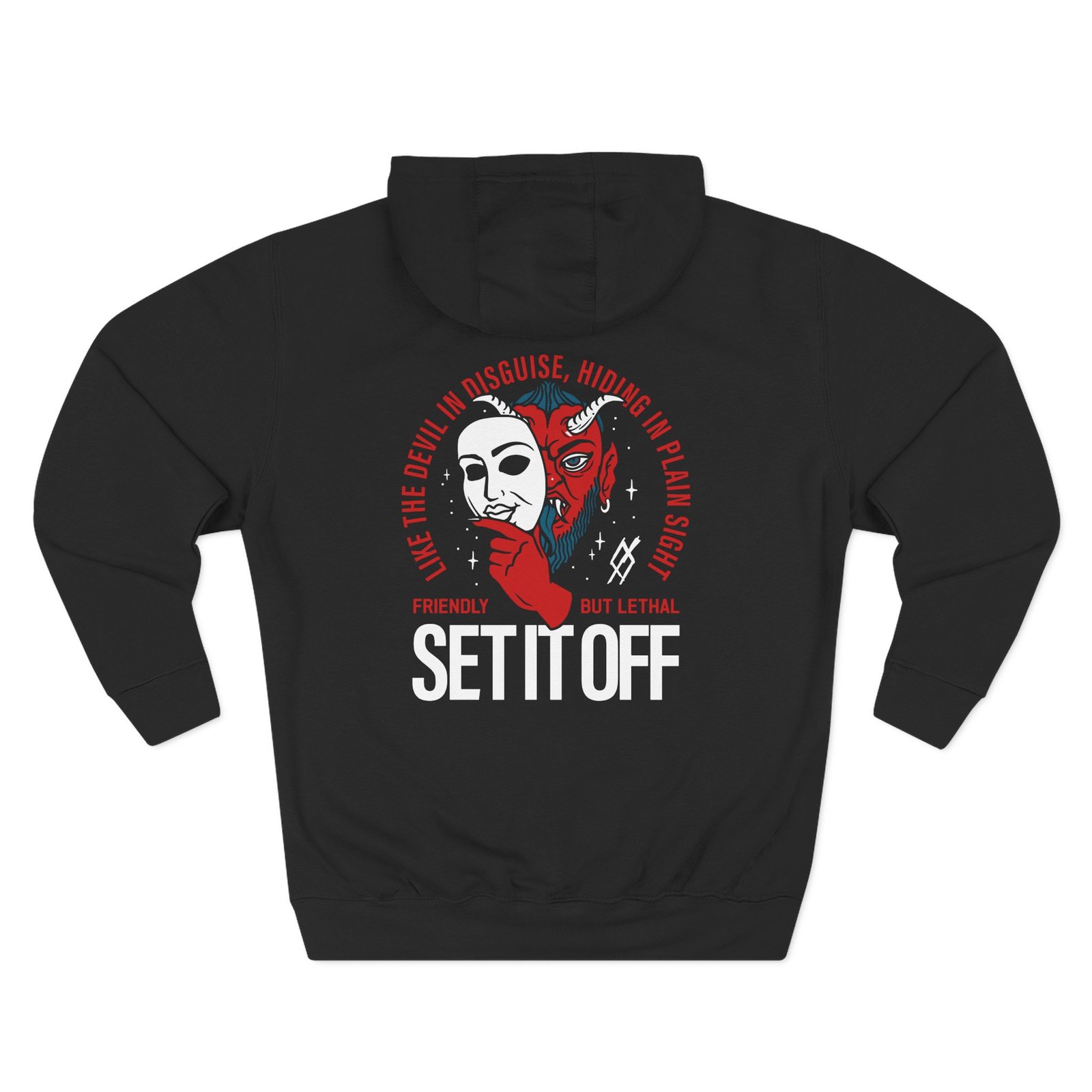 Set It Off Devil Mask Three-Panel Fleece Hoodie