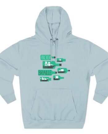 Anchor and Braille Ships Bottles Three-Panel Fleece Hoodie