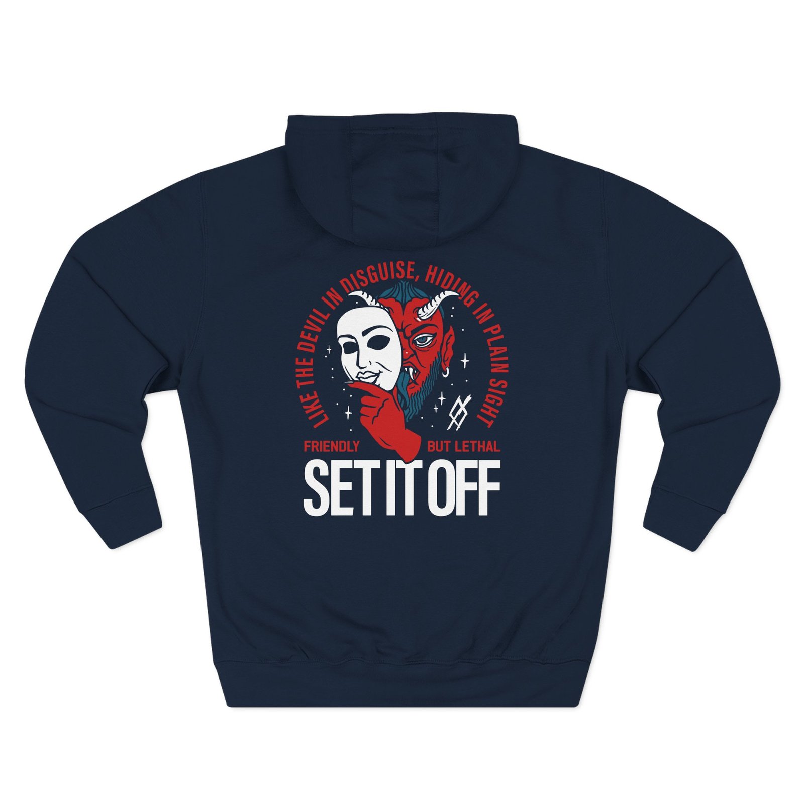 Set It Off Devil Mask Three-Panel Fleece Hoodie
