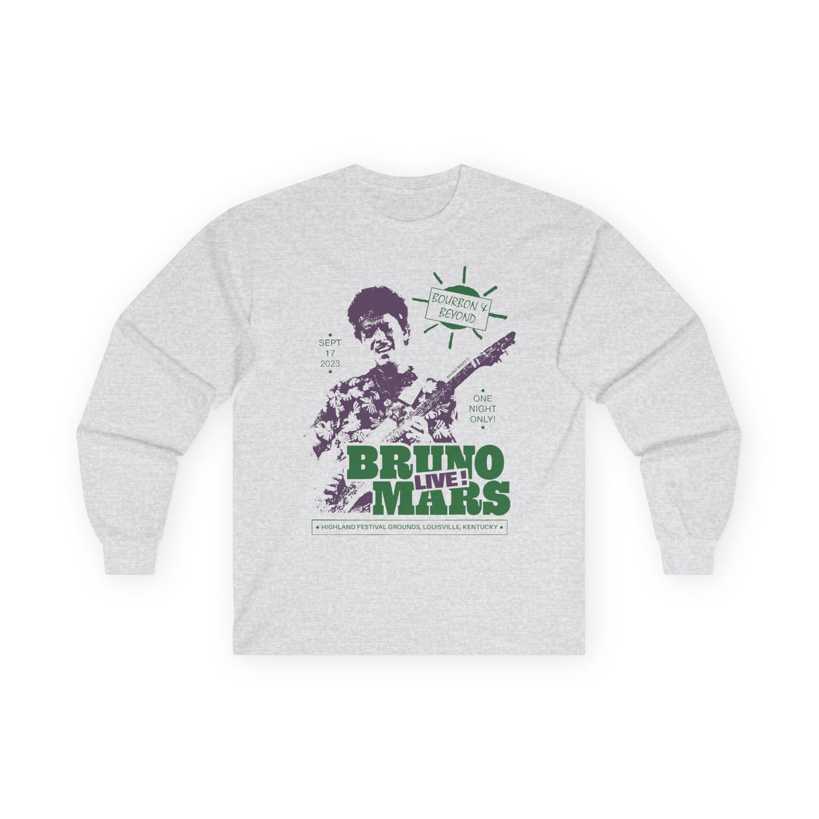 Bruno Mars Live Bourbon & Beyond Unisex Ultra Cotton Long Sleeve Tee