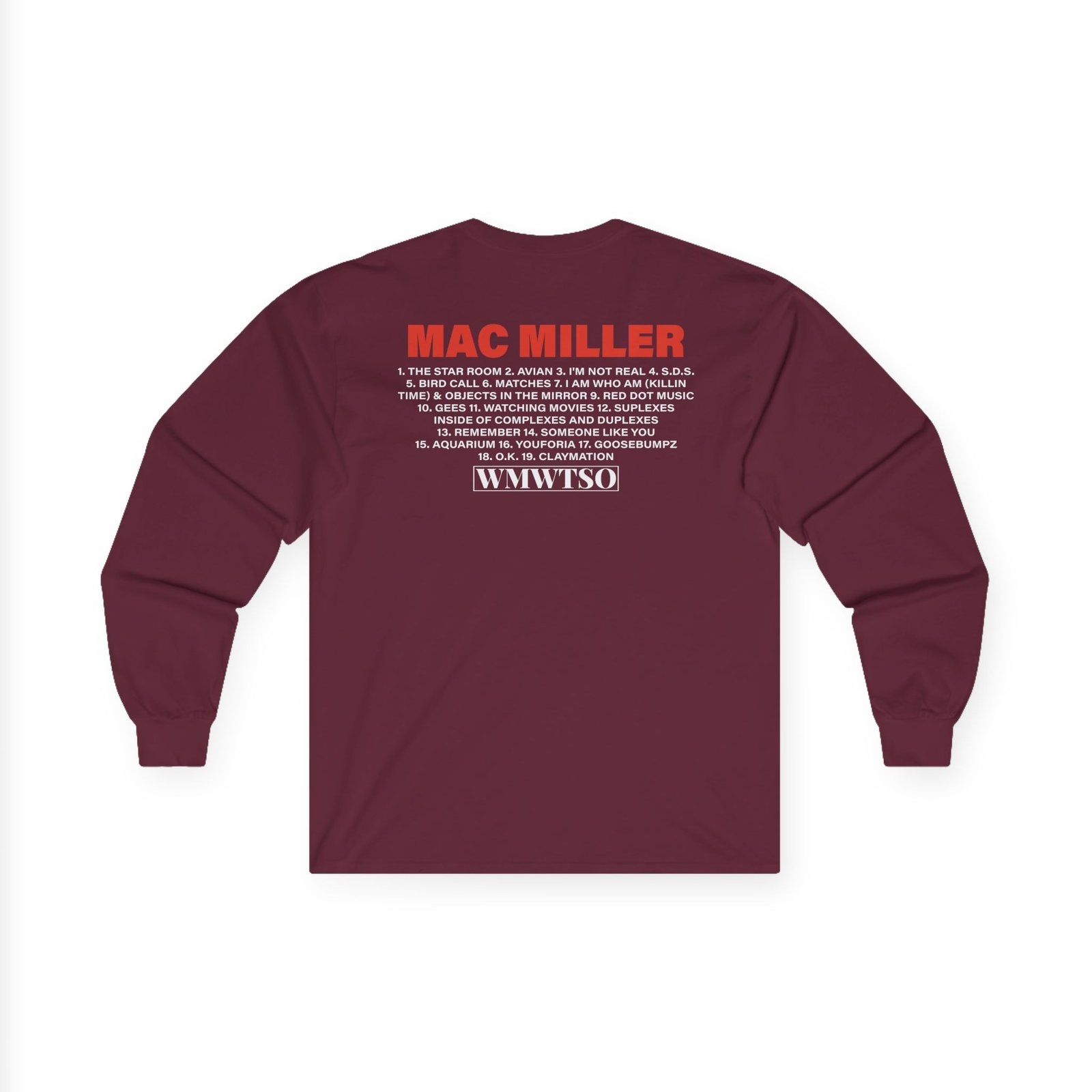 Mac Miller Wmwtso Track List Unisex Ultra Cotton Long Sleeve Tee