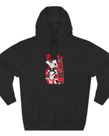 Hazbin Hotel Angel Dust Three-Panel Fleece Hoodie