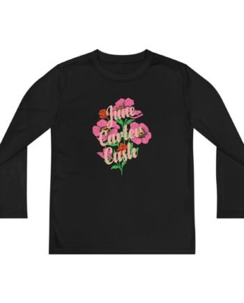 Youth Johnny Cash June Carter Cash Flowers Long Sleeve Competitor Tee