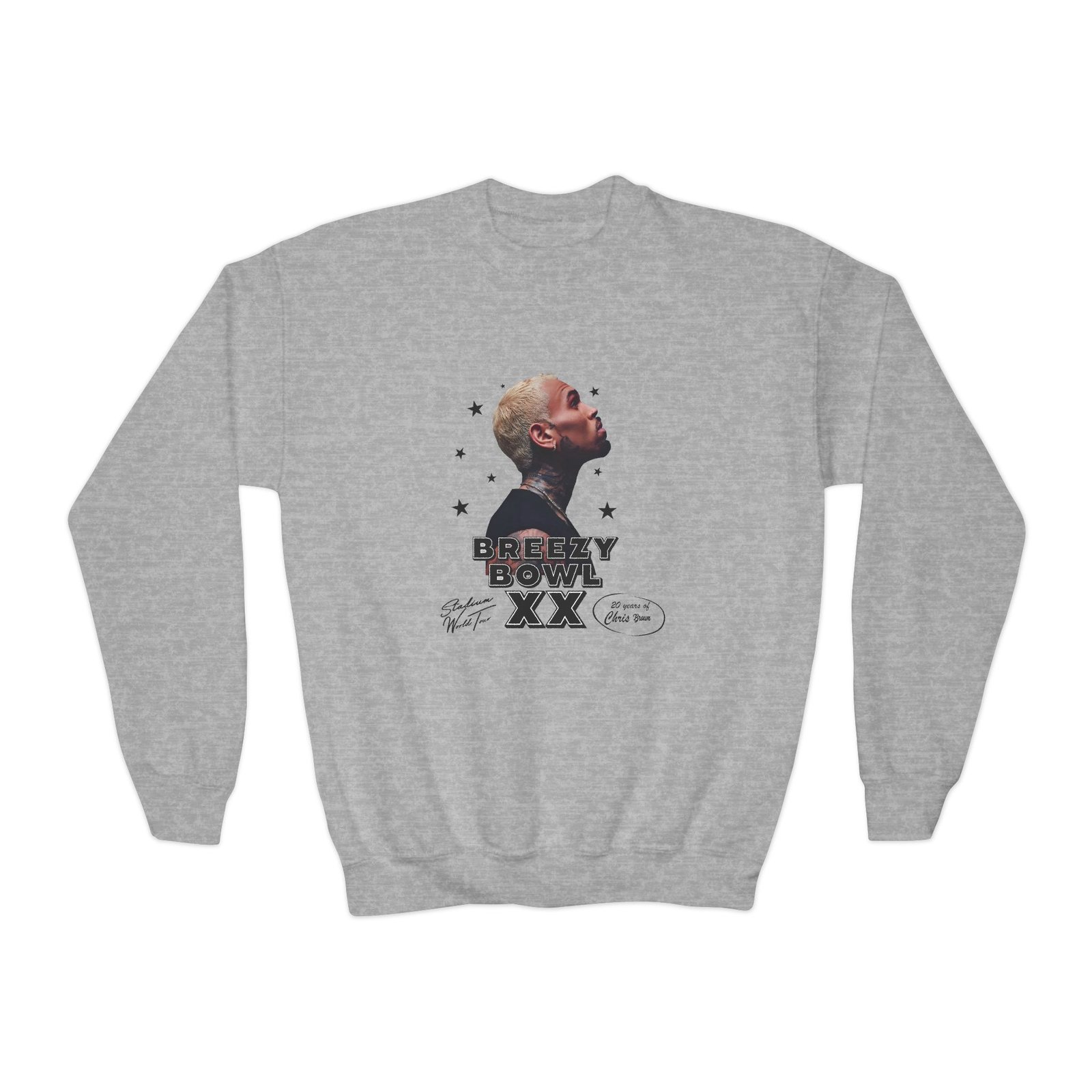 Youth Chris Brown Breezy Bowl Xx Tour Crewneck Sweatshirt