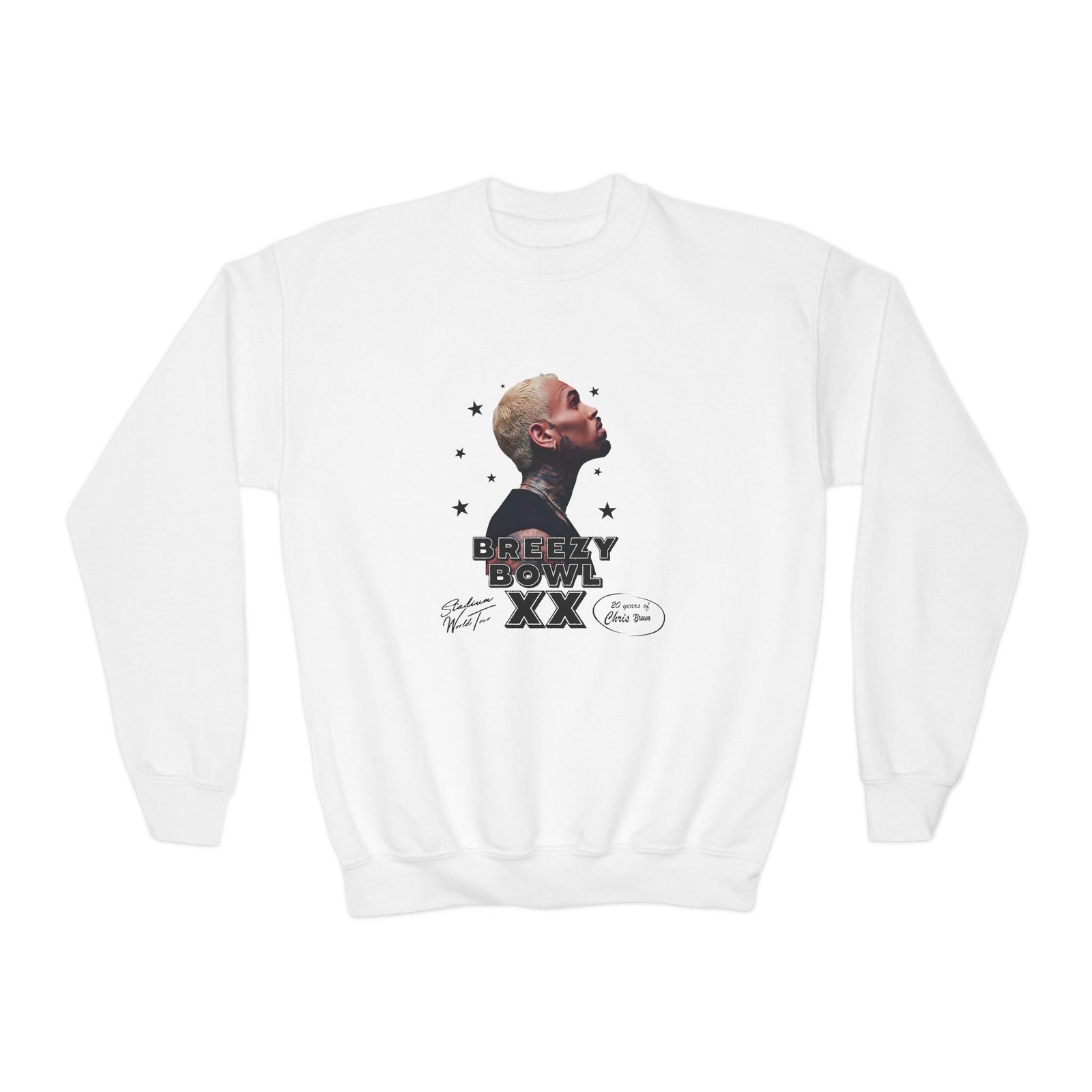 Youth Chris Brown Breezy Bowl Xx Tour Crewneck Sweatshirt