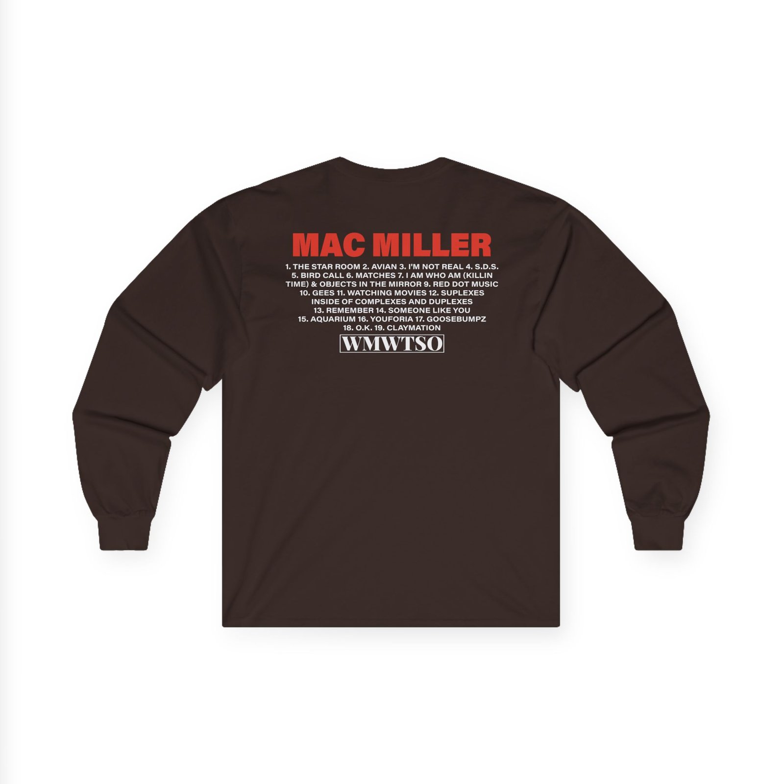 Mac Miller Wmwtso Track List Unisex Ultra Cotton Long Sleeve Tee