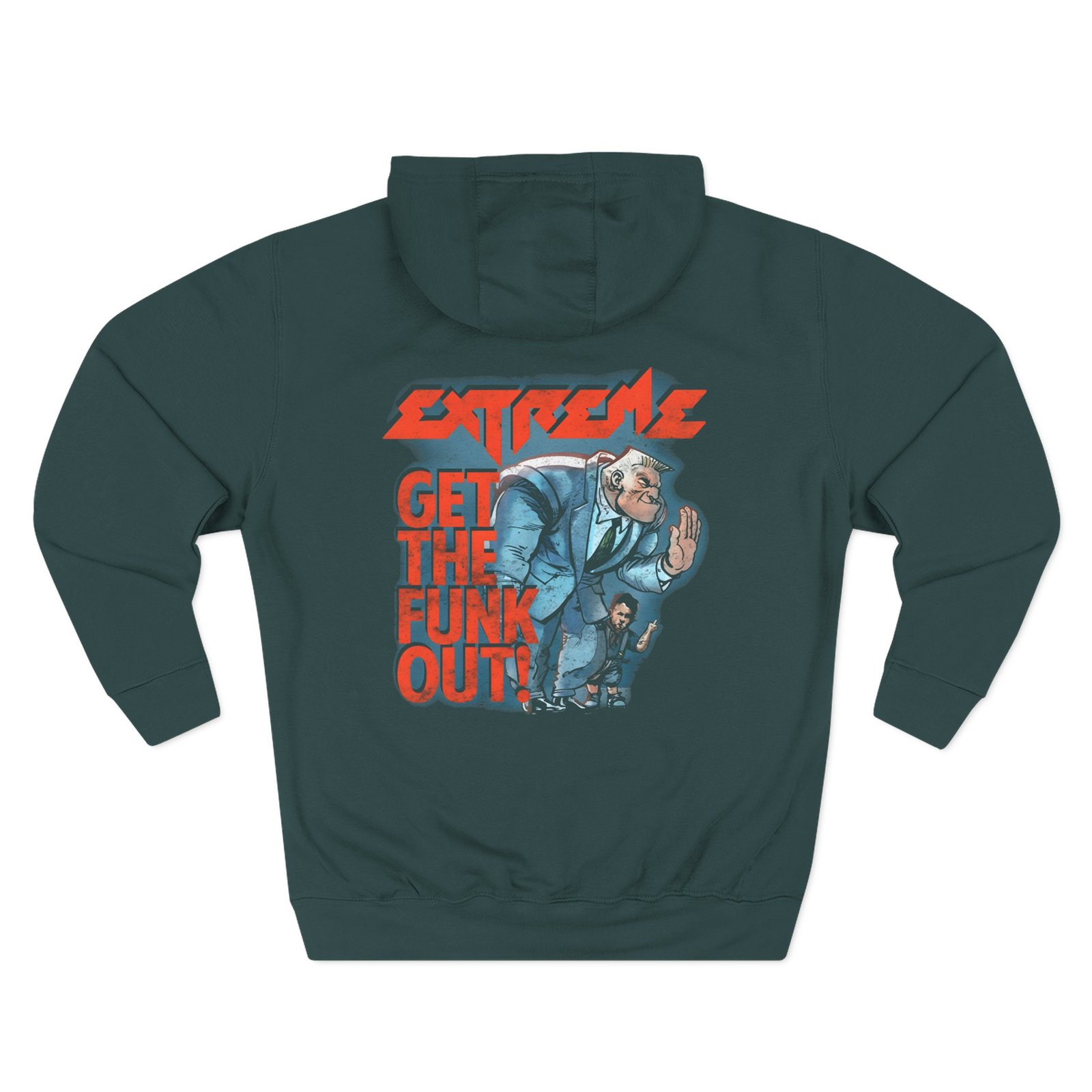 Extreme 90s Get the Funk Out Rock Band Three-Panel Fleece Hoodie