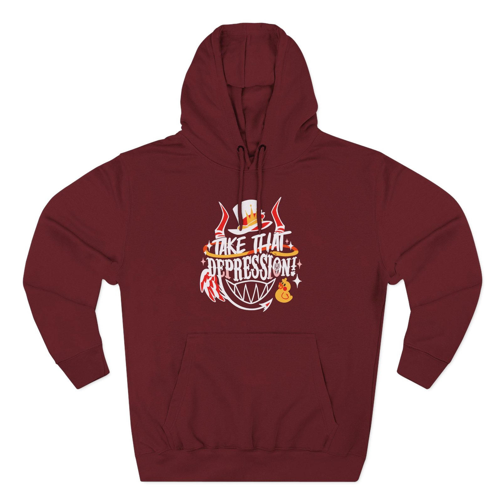 Hazbin Hotel Lucifer Take That Depression Three-Panel Fleece Hoodie