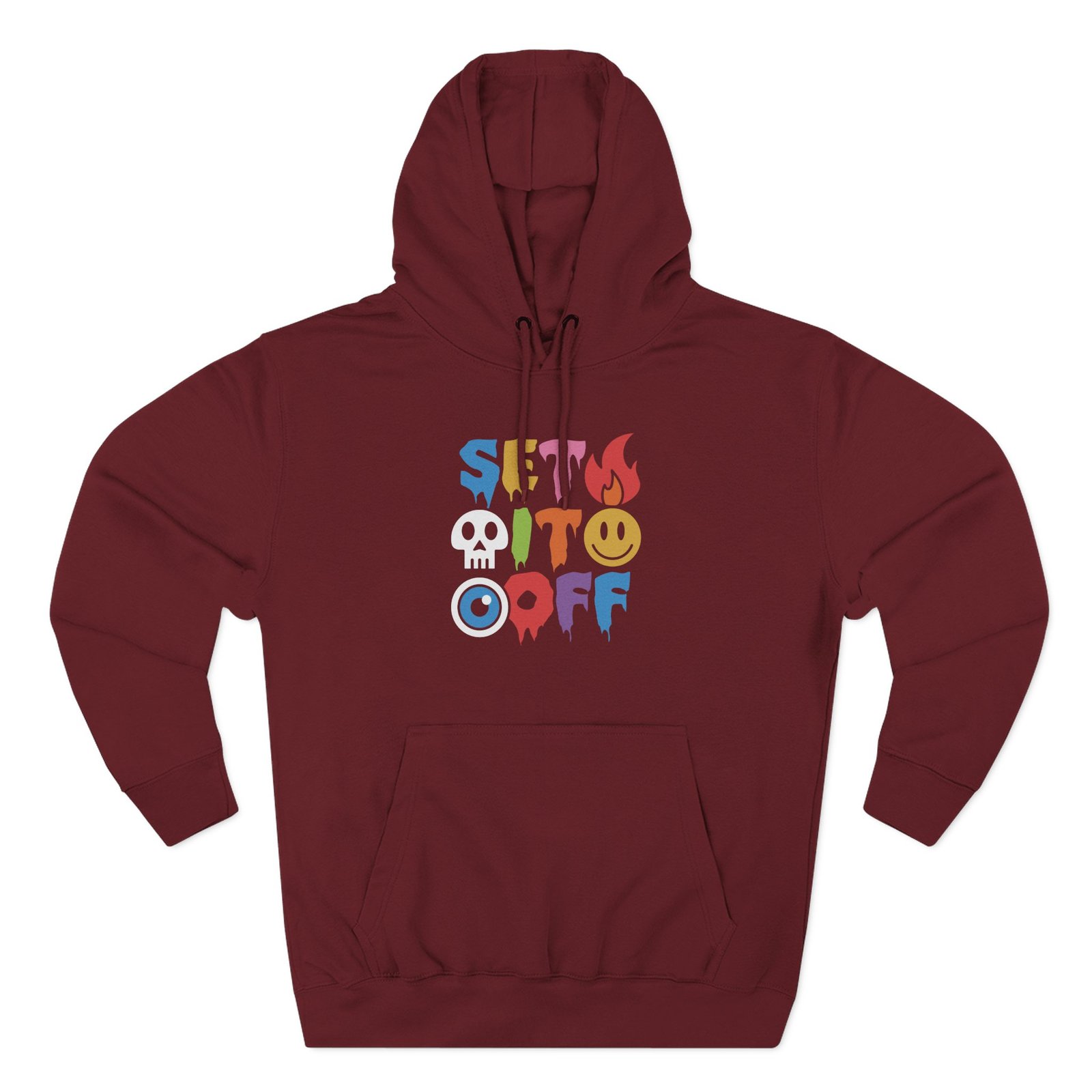 Set It Off Elsewhere Emojis Three-Panel Fleece Hoodie